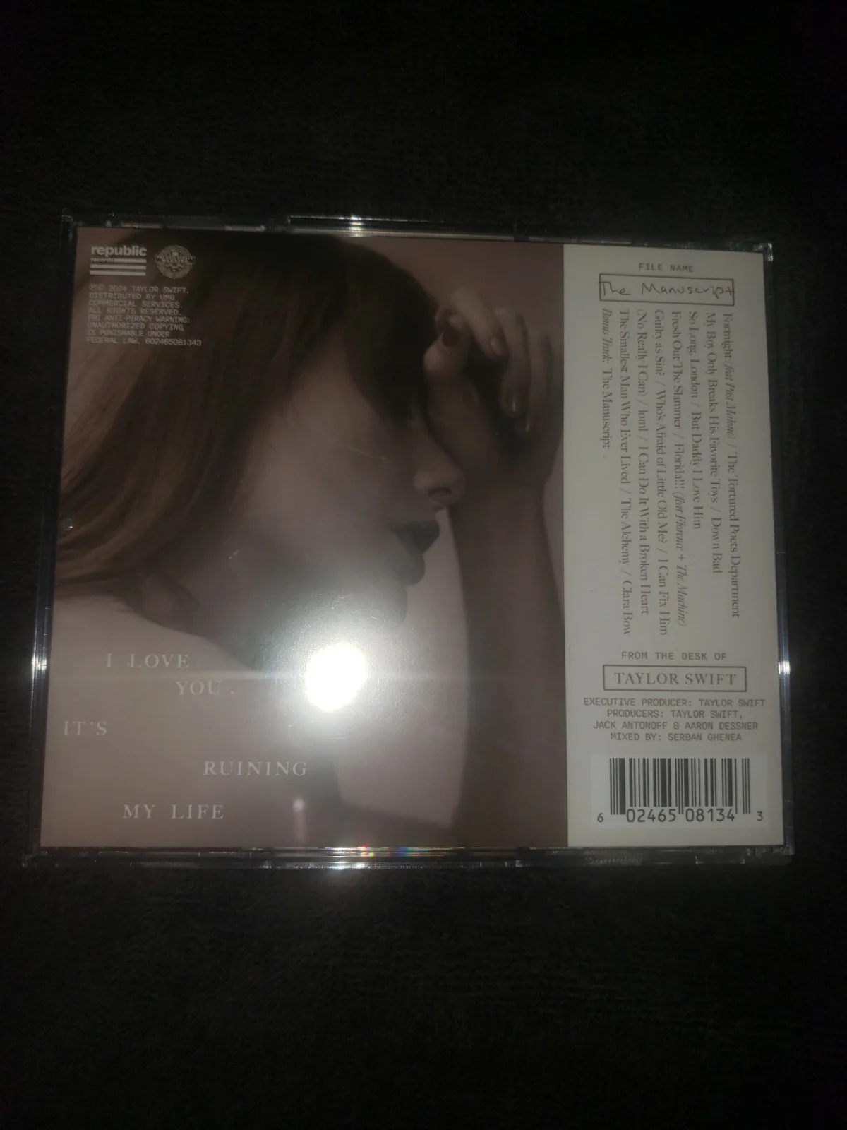 SIGNED Taylor Swift TTPD CD, image 3
