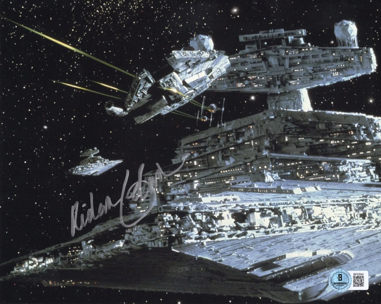 George Lucas — Richard Edlund DEATH STAR Autographed Signed STAR WARS 8x10 Photo BAS Beckett