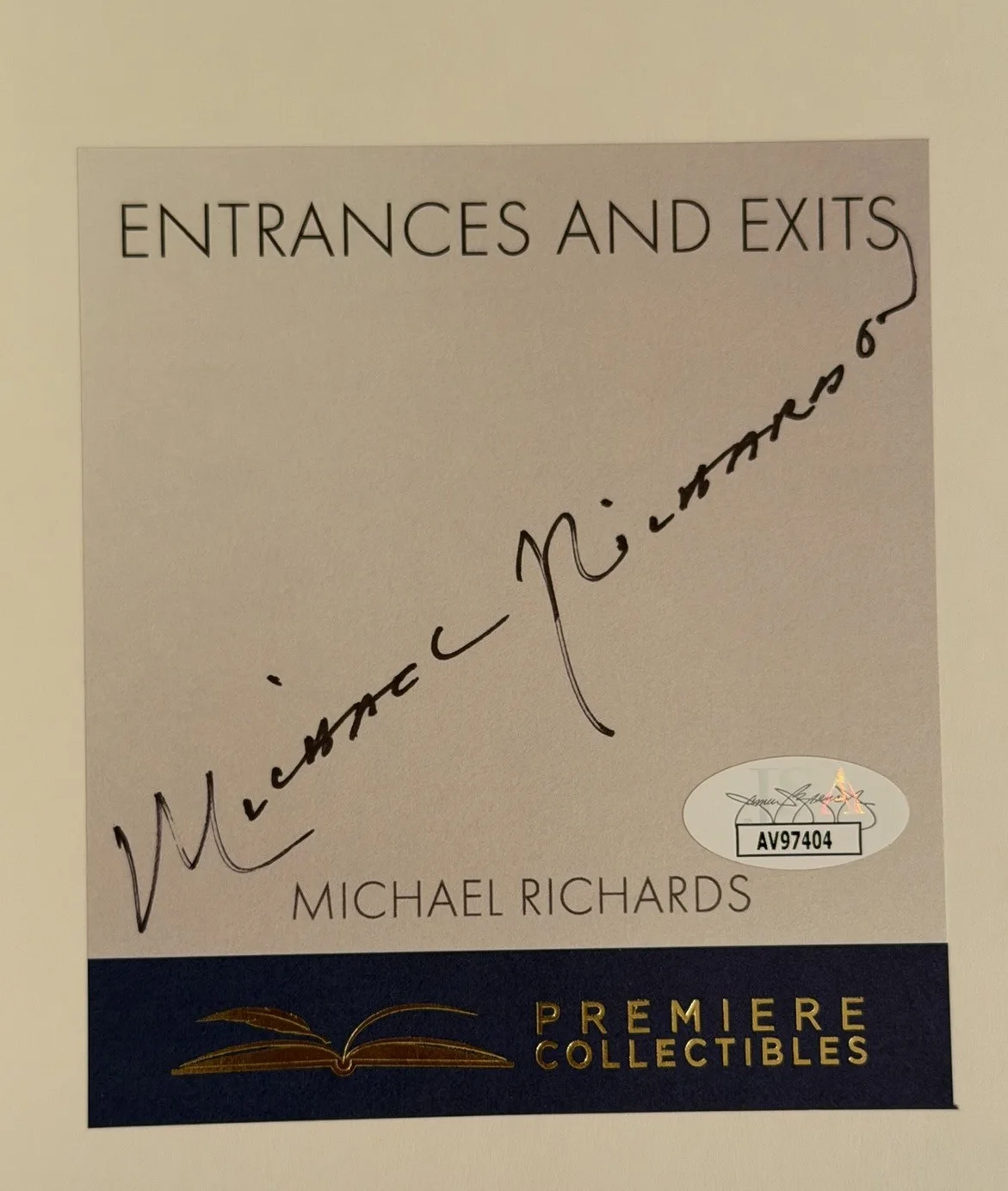 Michael Richards — Michael Richards KRAMER Signed Entrances and Exits Book JSA Certified Seinfeld, image 2