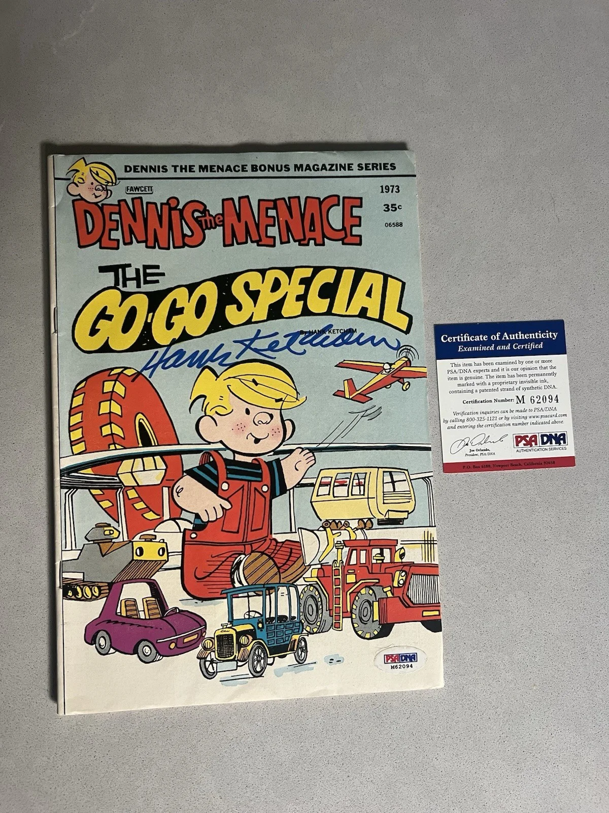 Hank Ketcham — Hank Ketcham autographed signed Dennis The Menace Comic Book Go Go Special PSA