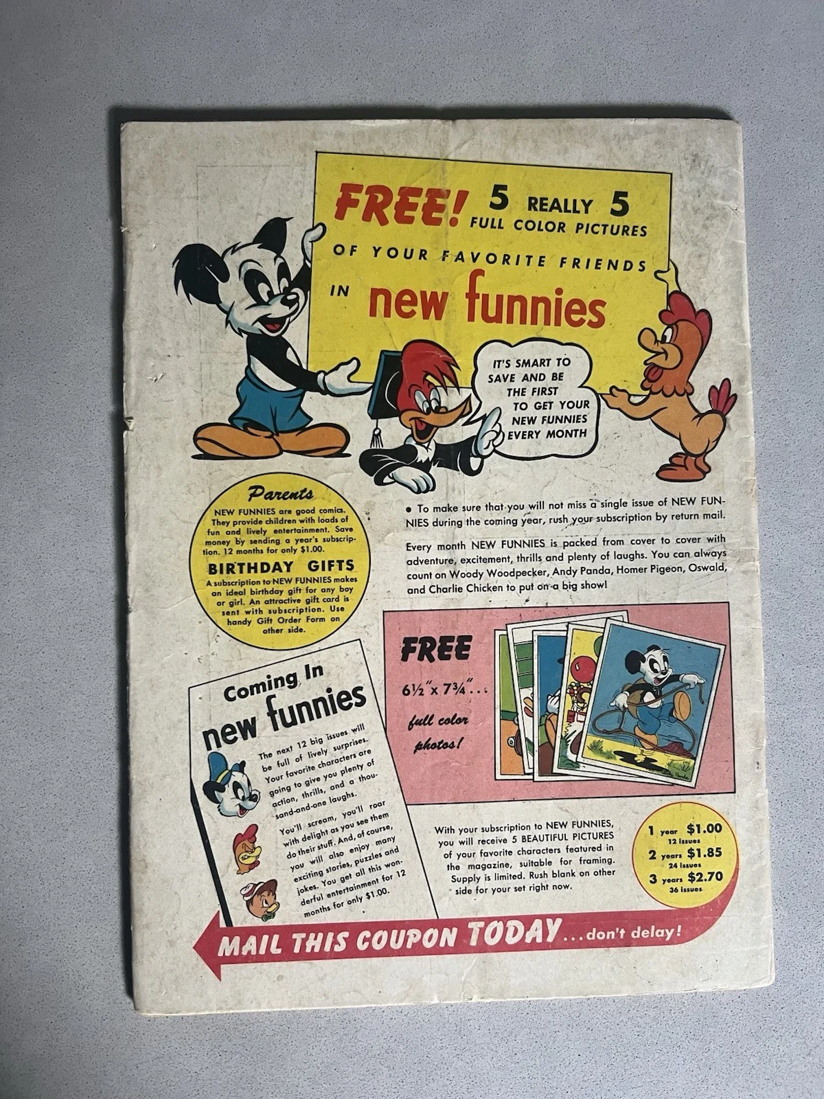 Walter Lantz — Walter Lantz autographed signed Woody Woodpecker Comic Book New Funnies PSA/DNA, изображение 2