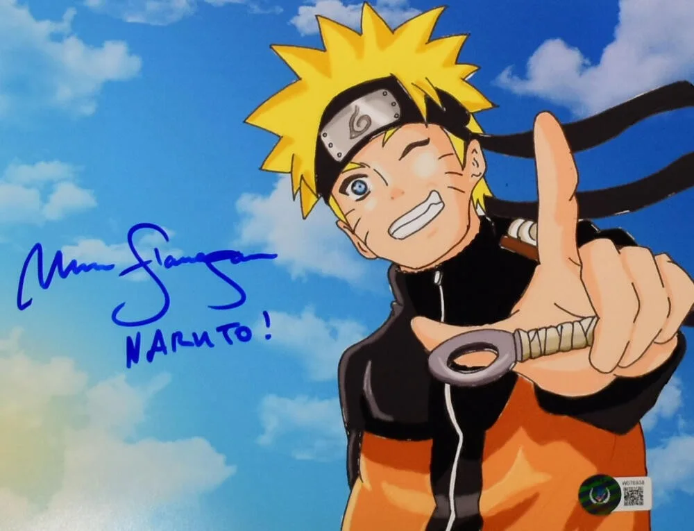 Maile Flanagan — Maile Flanagan Autographed 8X10 Naruto Photo -Beckett W Hologram *Blue