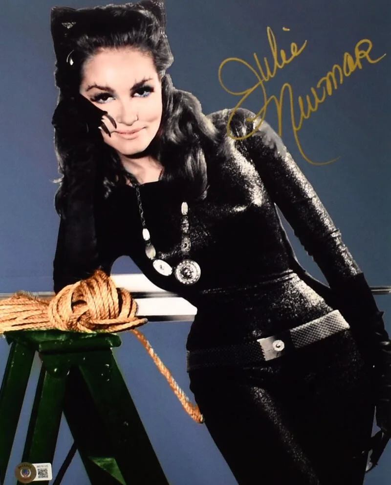 Julie Newmar — Julie Newmar Autographed 11x14 Catwoman Lean Photo -Beckett W Hologram *Gold