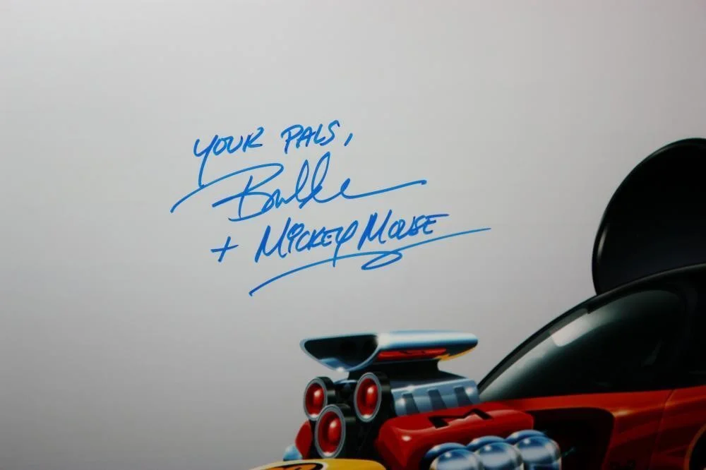 Bret Iwan Autographed Mickey Mouse w/ Race Car 16x20 Photo- JSA Authenticated, изображение 2