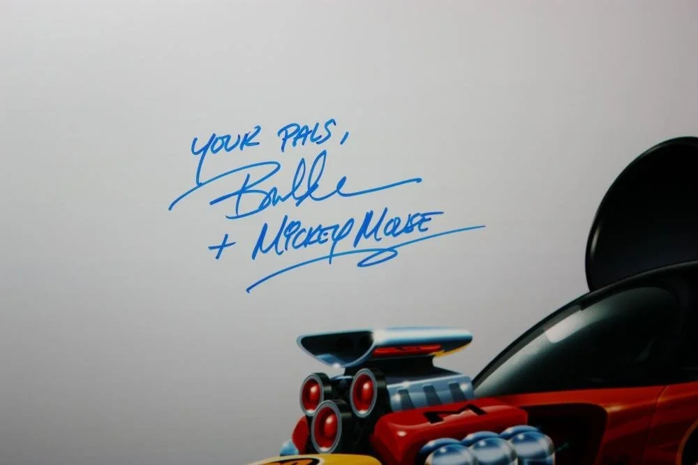 Bret Iwan Autographed Mickey Mouse w/ Race Car 16x20 Photo- JSA Authenticated, изображение 5