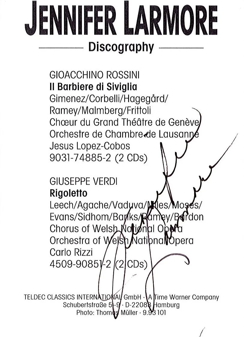 Signed Jennifer Lamore Opera 8 Photos Signatures, image 5