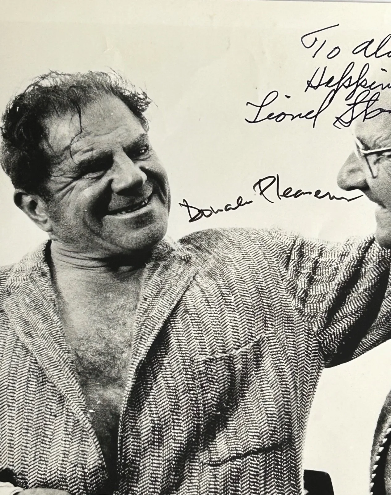 DONALD PLEASENCE+LIONEL STANDER—SIGNED Cul-De-Sac PHOTO—HALLOWEEN+Great Escape, изображение 2