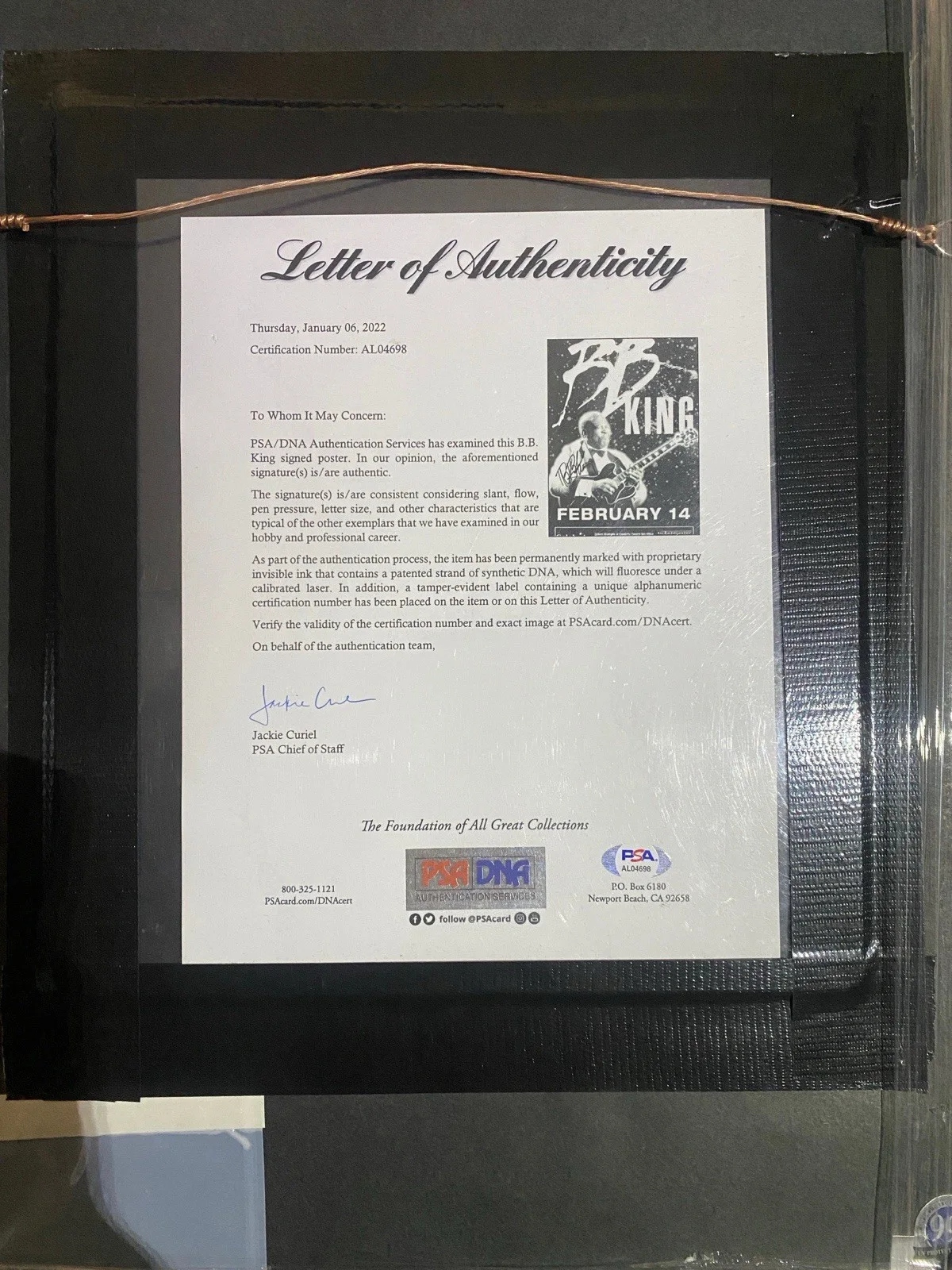 B.B. King Signed & Framed 11x14 Concert Poster (PSA/DNA Authenticated), image 3