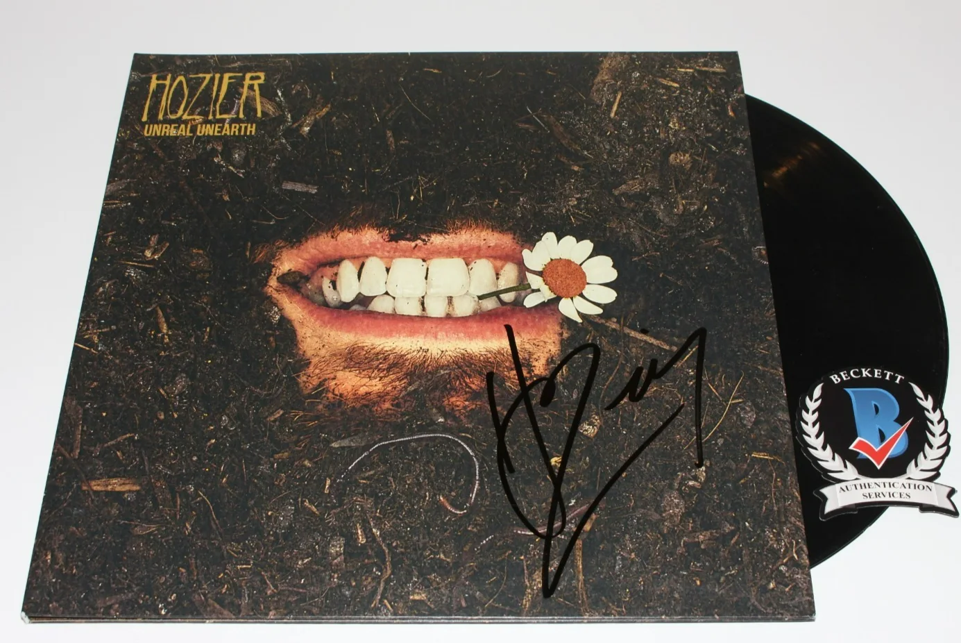 HOZIER SIGNED 'UNREAL, UNEARTH' ALBUM VINYL RECORD LP BECKETT COA AUTOGRAPH BAS, image 2