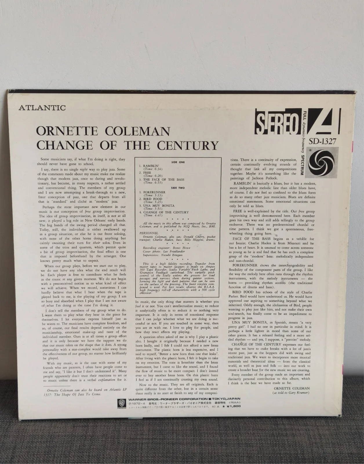 Ornette Coleman signed autographed lp original jazz great very rare, изображение 5