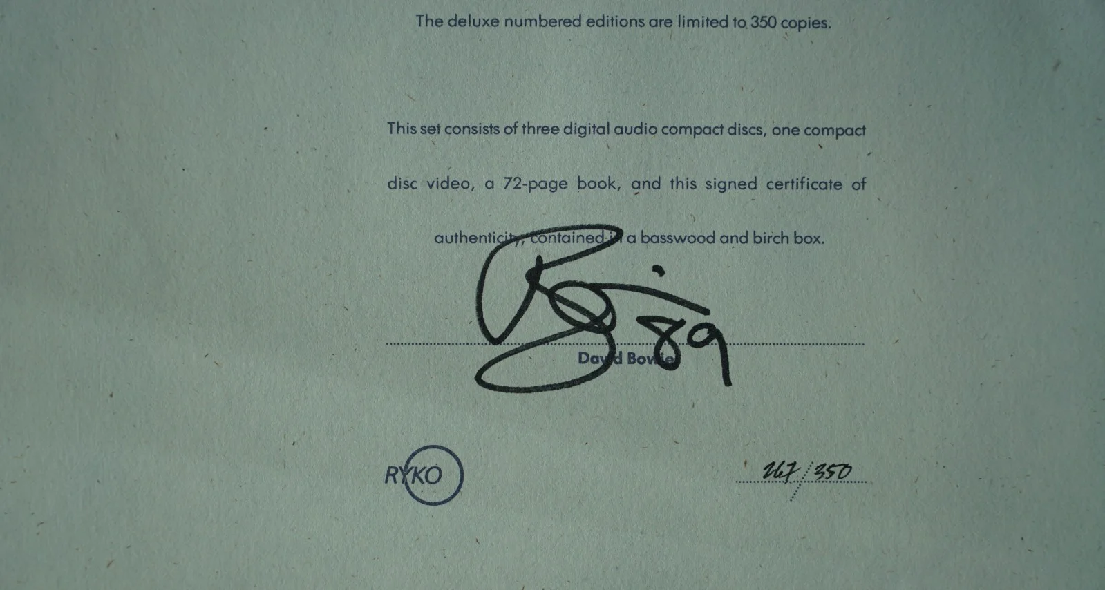 DAVID BOWIE - SIGNED SOUND + VISION Wood Box Set - LIMITED EDITION #267 of 350!, изображение 5