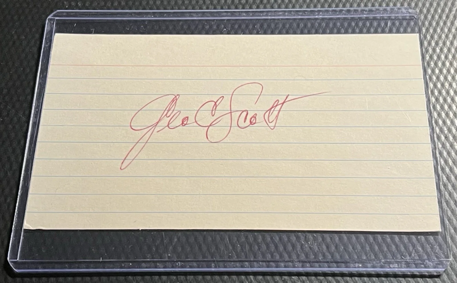 George C. Scott — George C. Scott Legendary Actor Signed Index Card w/ COA, Top Loader, image 2