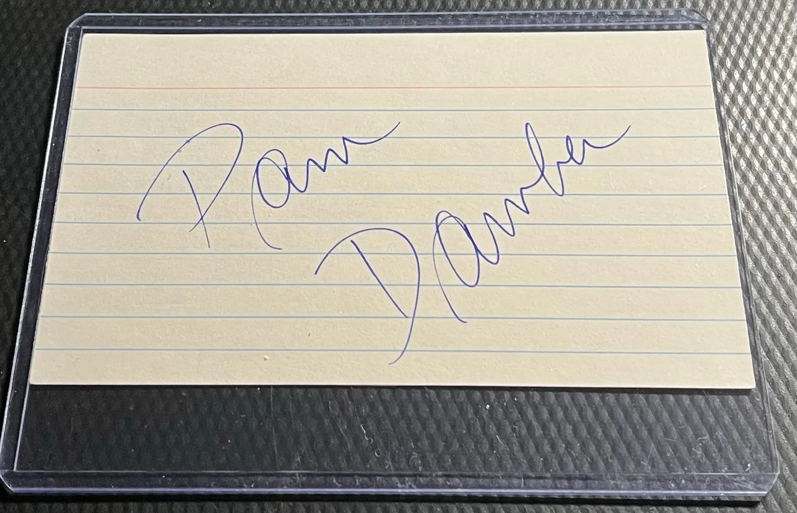 Pam Dawber — Pam Dawber aka Mork & Mindy Actress Signed Index Card w/ COA, Top Loader, image 2