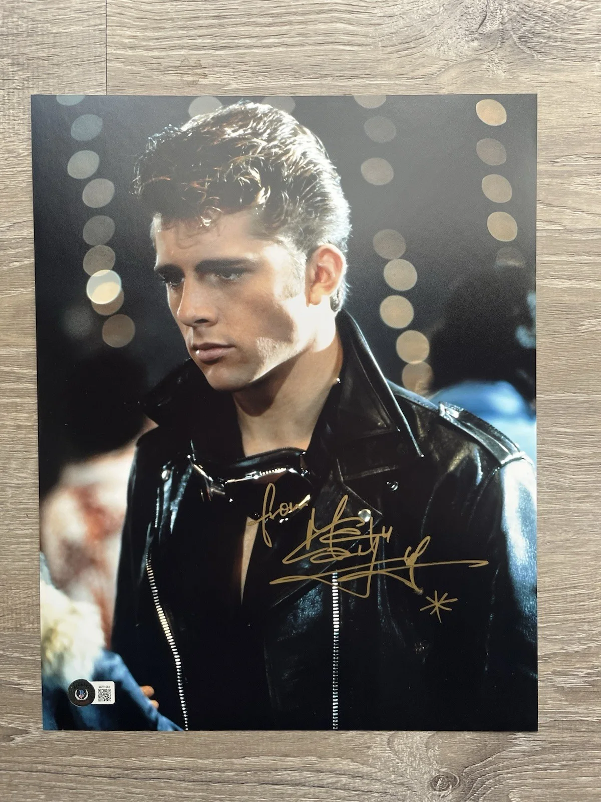 Maxwell Caulfield — QC Maxwell Caulfield Signed Michael Carrington 11x14 Photo Beckett Grease 2, image 2