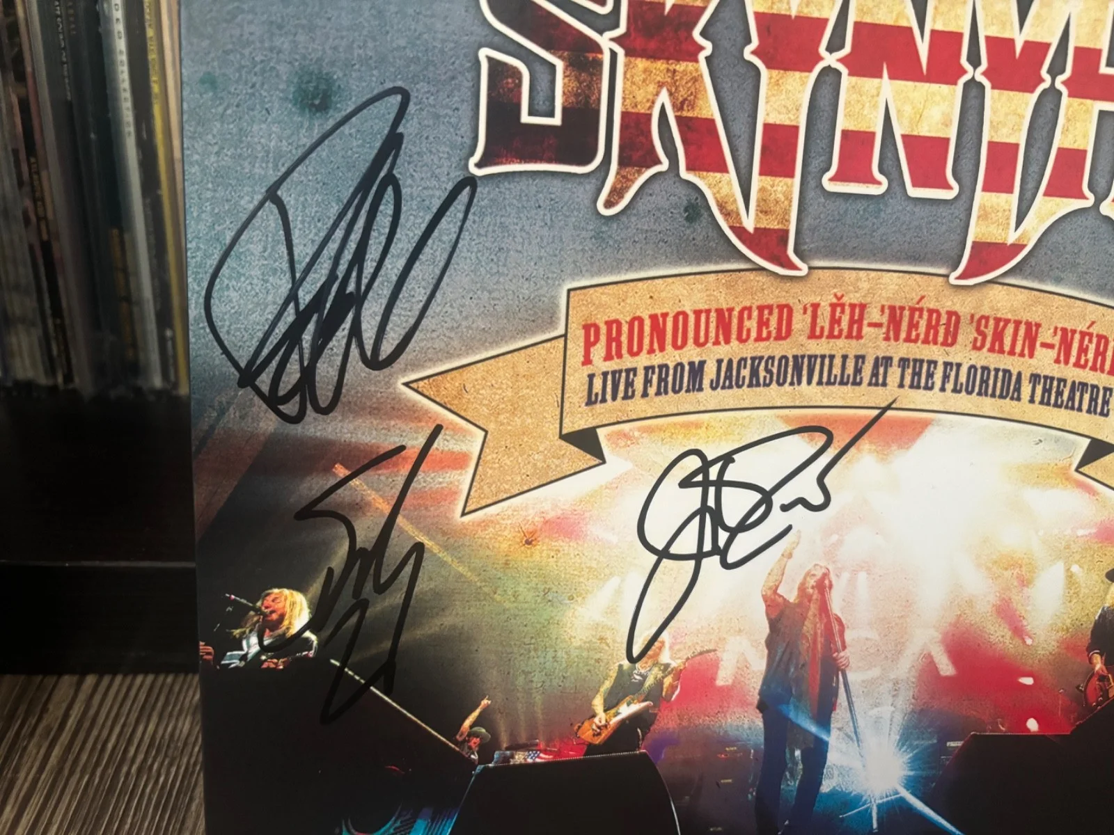 LYNYRD SKYNYRD SIGNED AUTOGRAPHED SPLATTER LP VINYL RARE JOHNNY VAN ZANDT X3, image 2