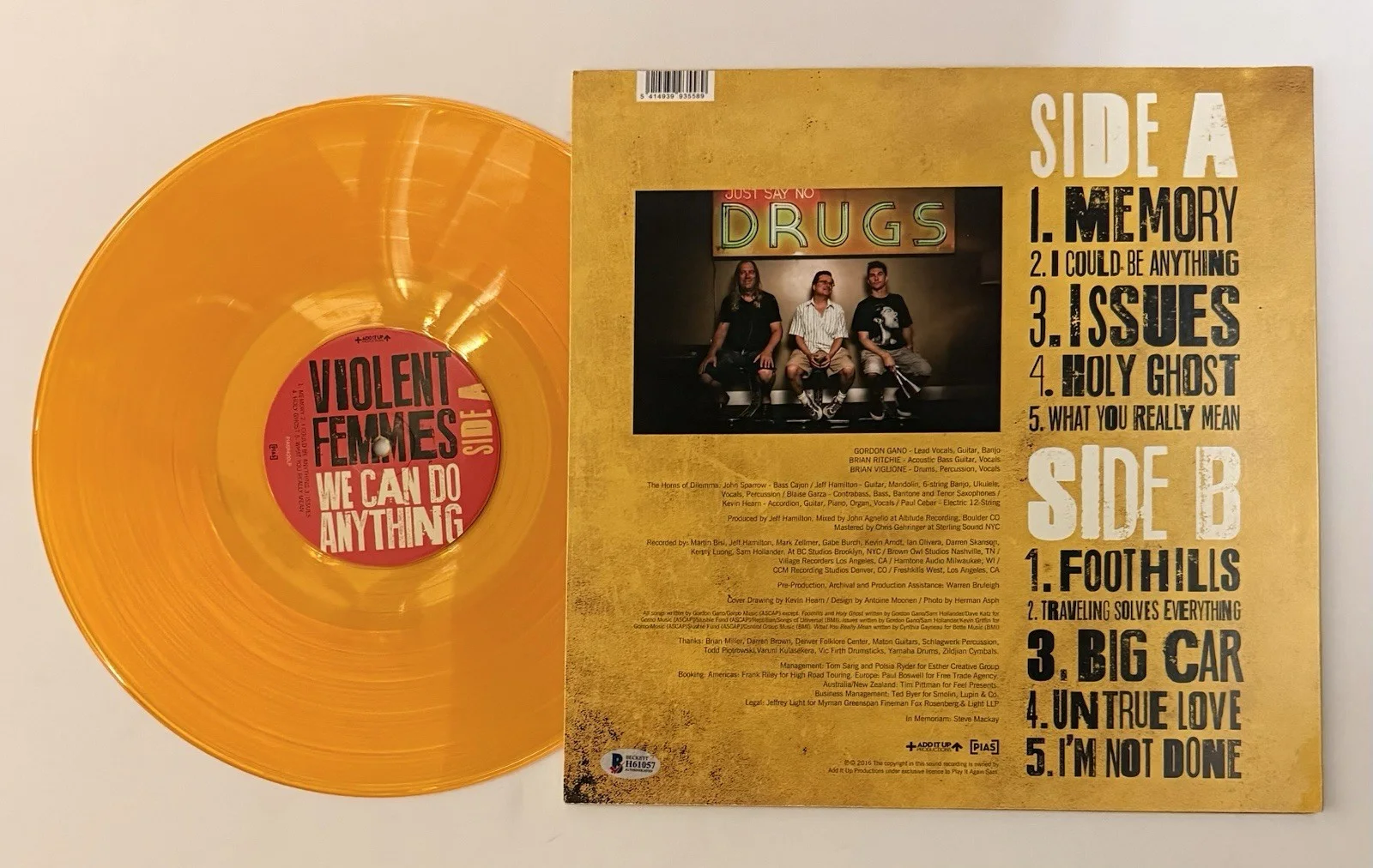 Violent Femmes Autographed vinyl record Album signed private signing Beckett BAS, изображение 4