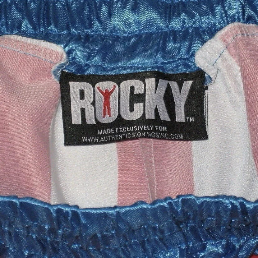 Sylvester Stallone — Sylvester Stallone & Dolph Lundgren Autographed ROCKY IV Boxing Trunks ASI Proof, изображение 3