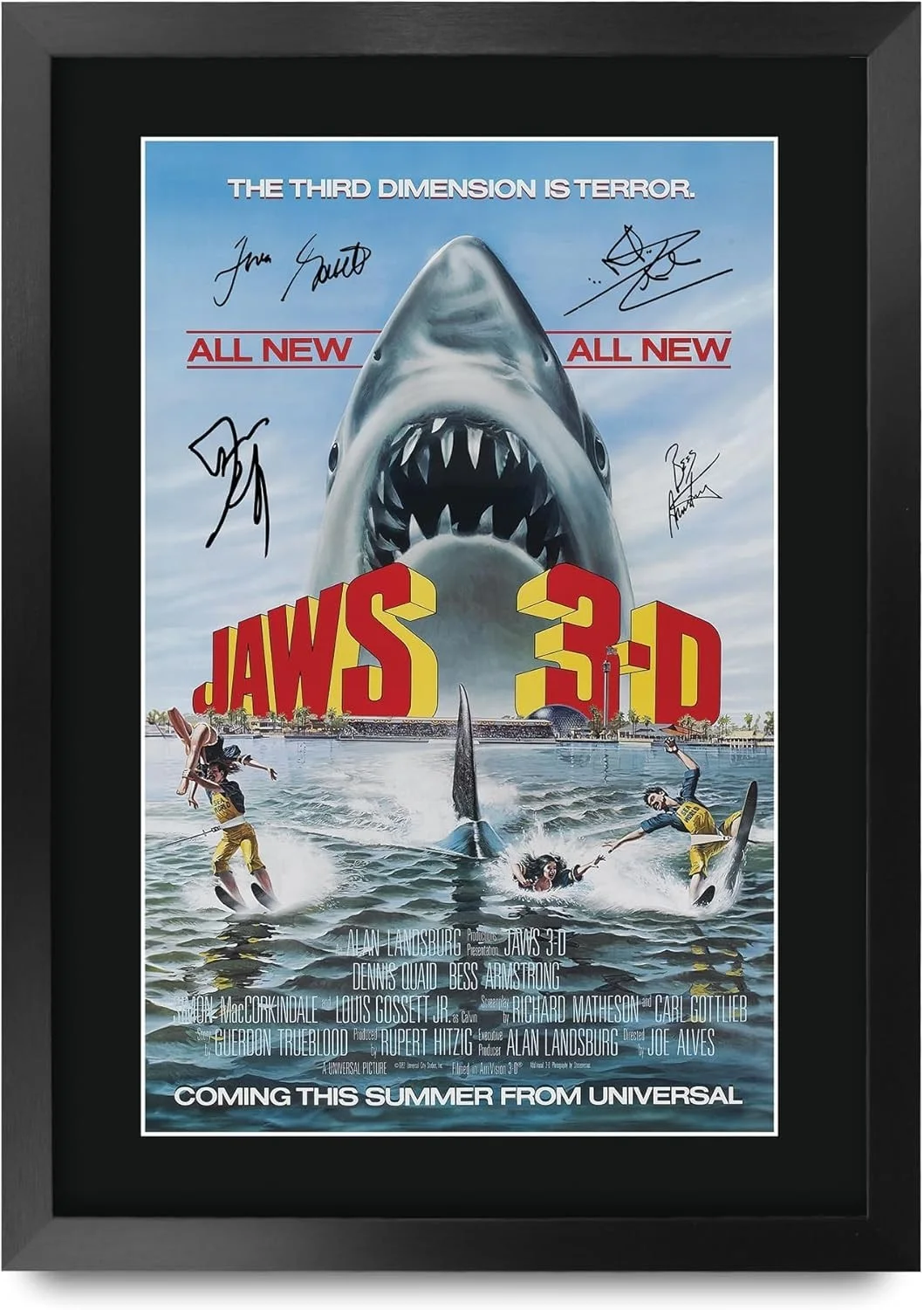 Jaws 3 16 x 12 inch Gifts Printed Poster Signed Autograph Picture for Movie M..., изображение 2