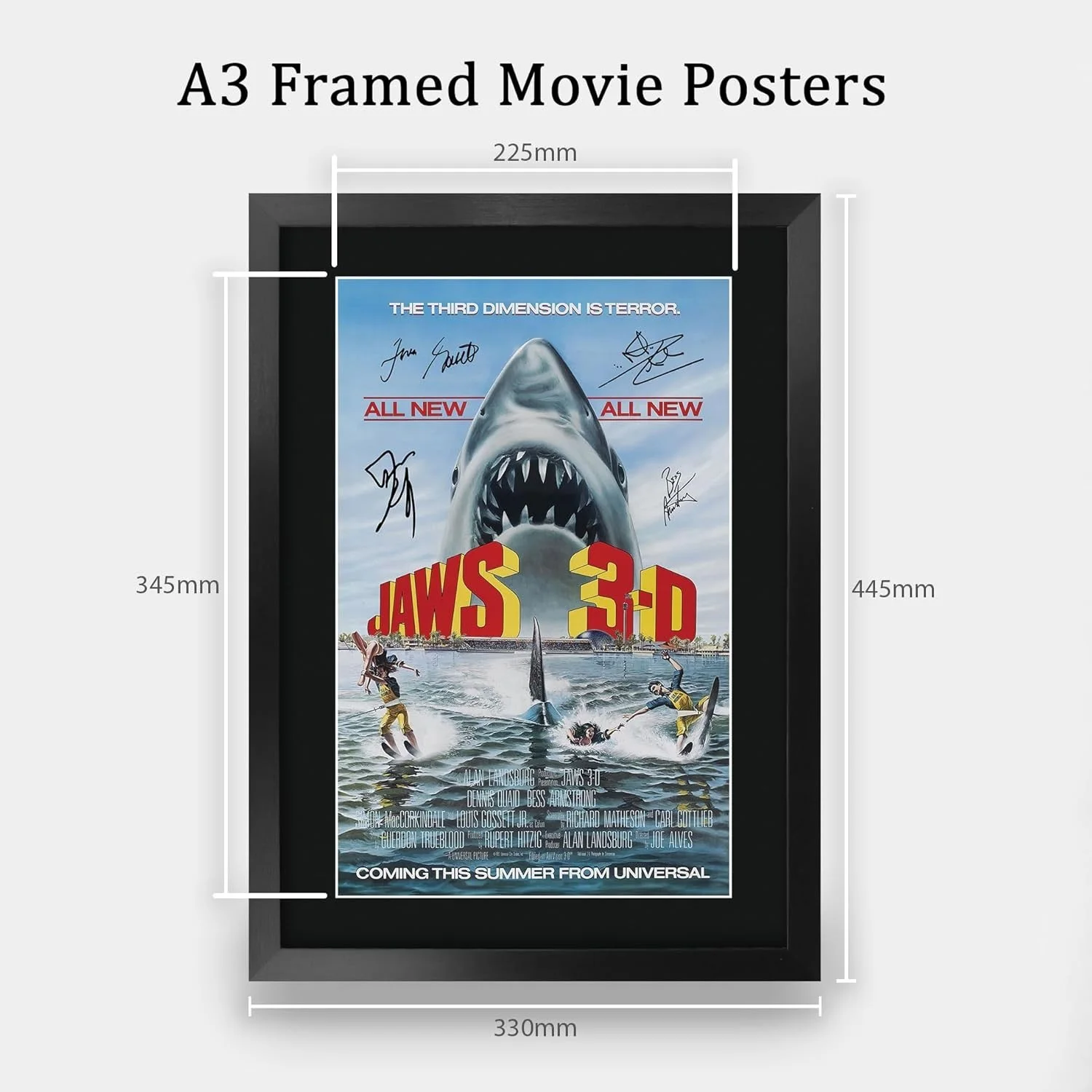 Jaws 3 16 x 12 inch Gifts Printed Poster Signed Autograph Picture for Movie M..., изображение 3