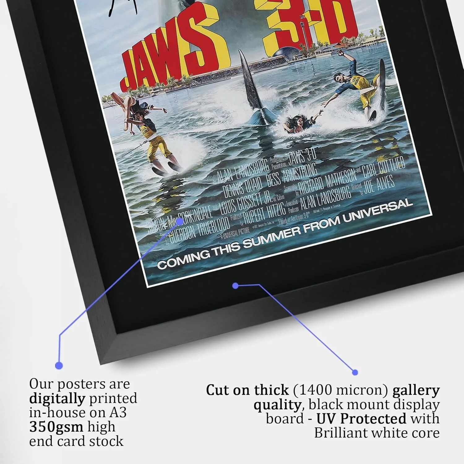 Jaws 3 16 x 12 inch Gifts Printed Poster Signed Autograph Picture for Movie M..., изображение 5