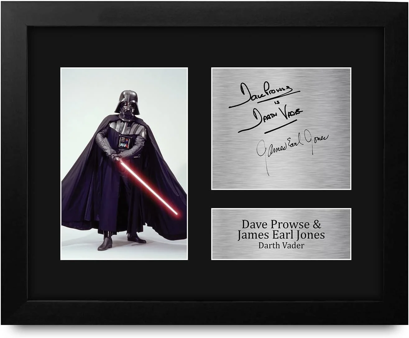 Dave Prowse, James Earl Jones — Authentic Framed Darth Vader Autograph | Perfect Star Wars Gift | 11''x9.6'', image 3