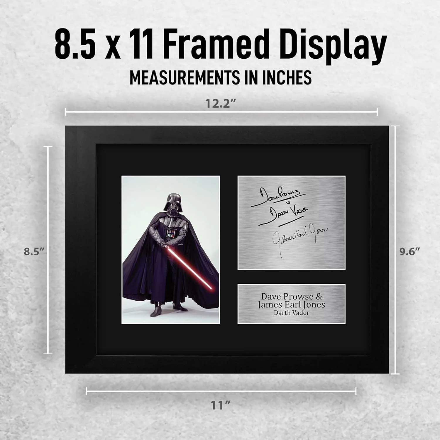 Dave Prowse, James Earl Jones — Authentic Framed Darth Vader Autograph | Perfect Star Wars Gift | 11''x9.6'', image 4