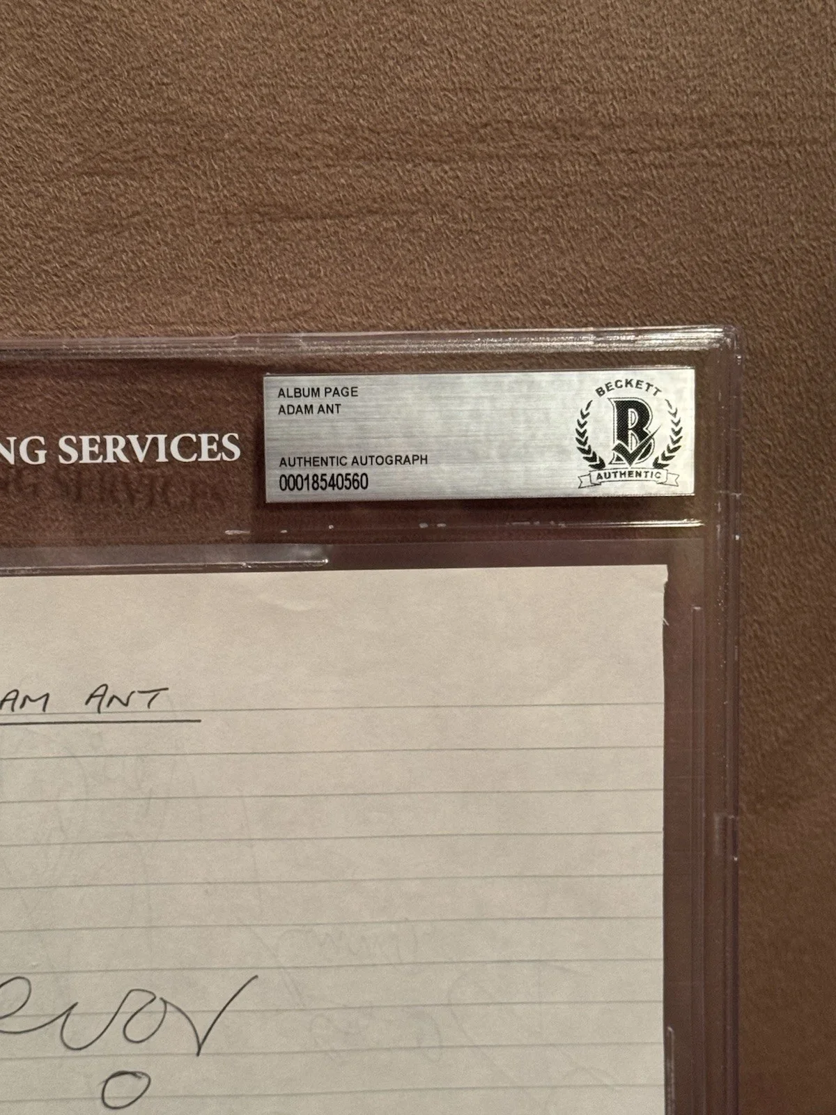 Adam Ant Autographed Album Page Beckett Slab 11/26/1980 Exeter, изображение 2