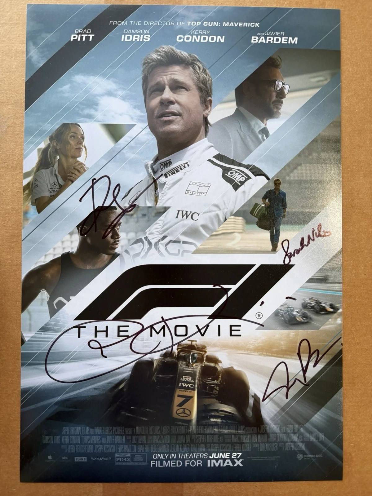 4 Signed F1 Damson Idris Joseph Kosinski Sarah Niles Jerry Bruckheimer Autograph, изображение 2