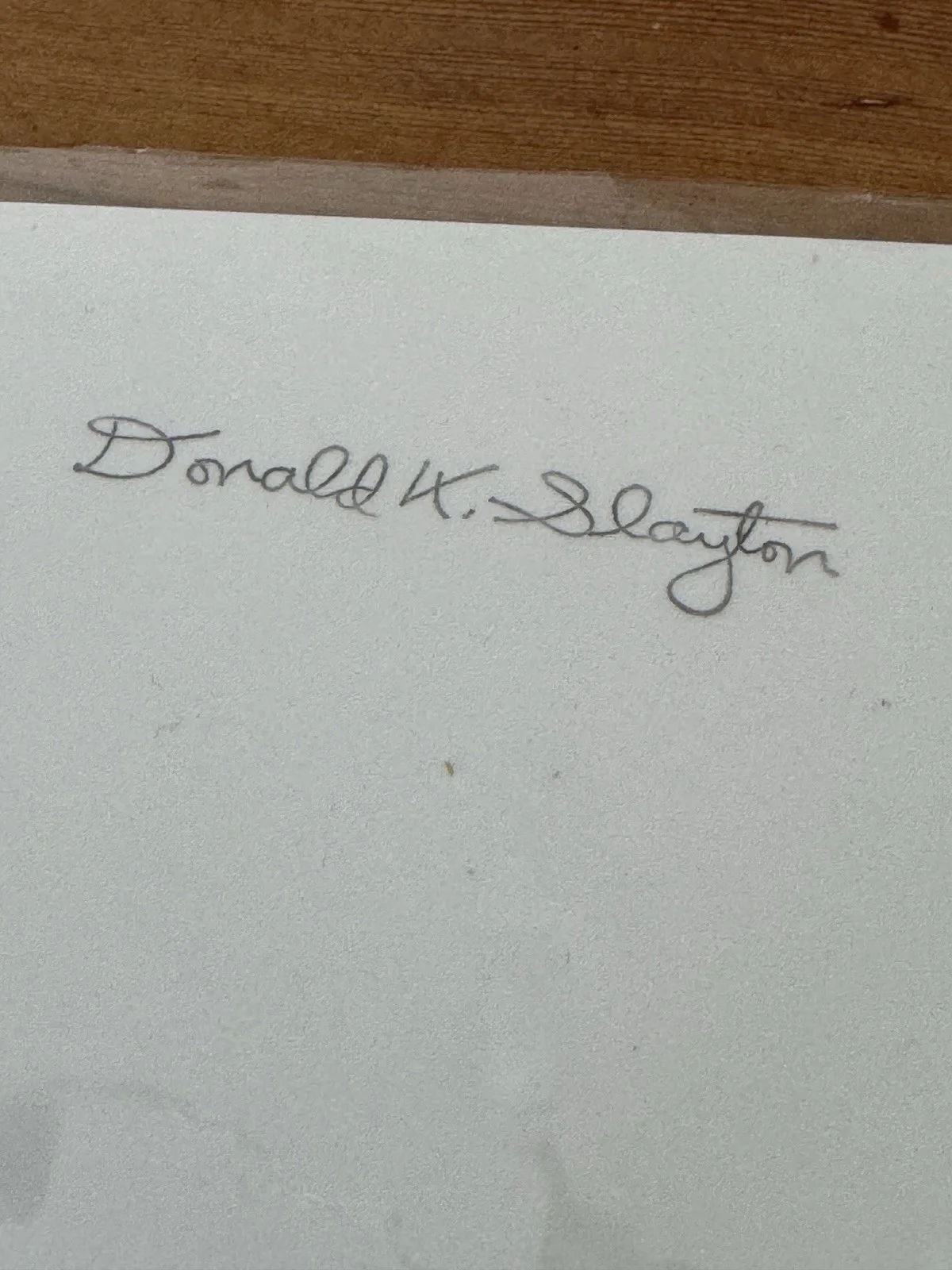 NASA Donald k. (Deke) Slayton Signed Photo On Back With Original Business Card, изображение 3