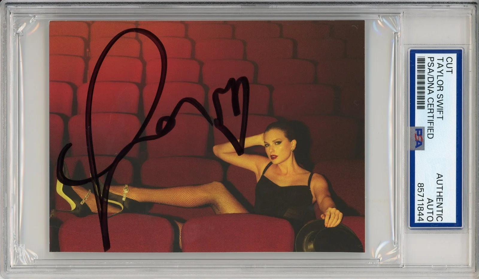 Taylor Swift — SIGNED TAYLOR SWIFT LIFE OF A SHOWGIRL RED PHOTOGRAPH PSA DNA COA DOUBLE HEART