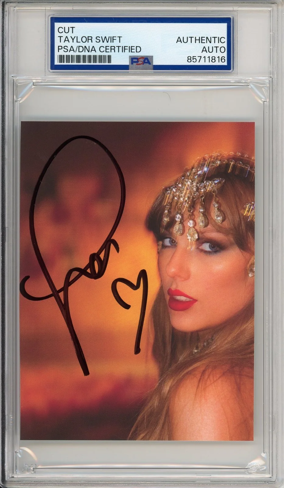 SIGNED HEART TAYLOR SWIFT LIFE OF A SHOWGIRL PHOTO PSA DNA AUTHENITC AUTOGRAPH, изображение 3