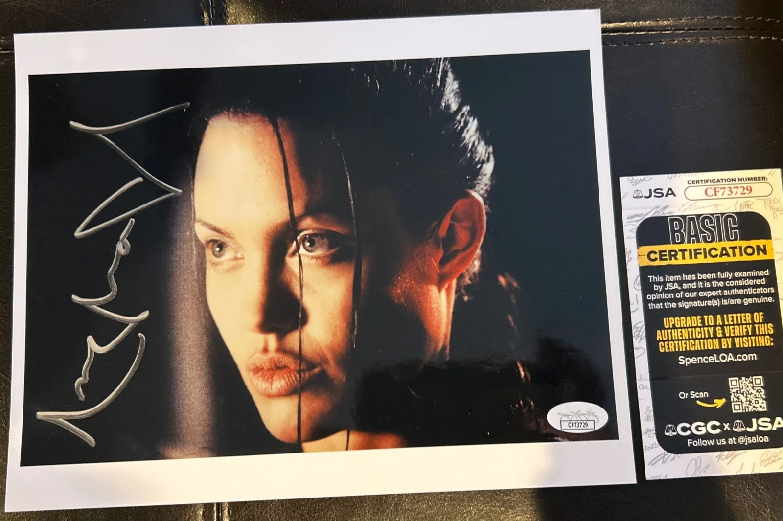angelina jolie — Angelina Jolie Signed Autograph 8X10 JSA Full Signature Coa Tomb Raider s758