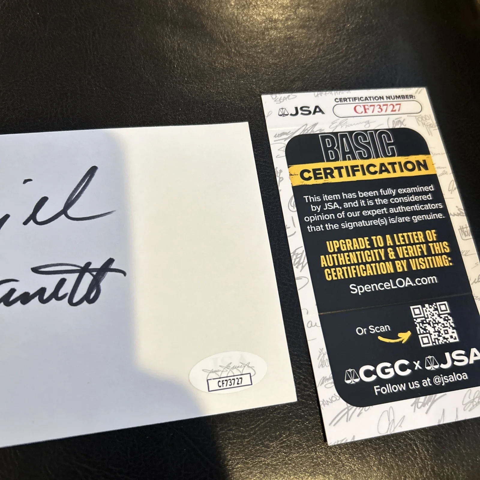 Majel Barrett — Majel Barrett Signed Index Card Star Trek TOS "Number One" JSA COA s760, изображение 3