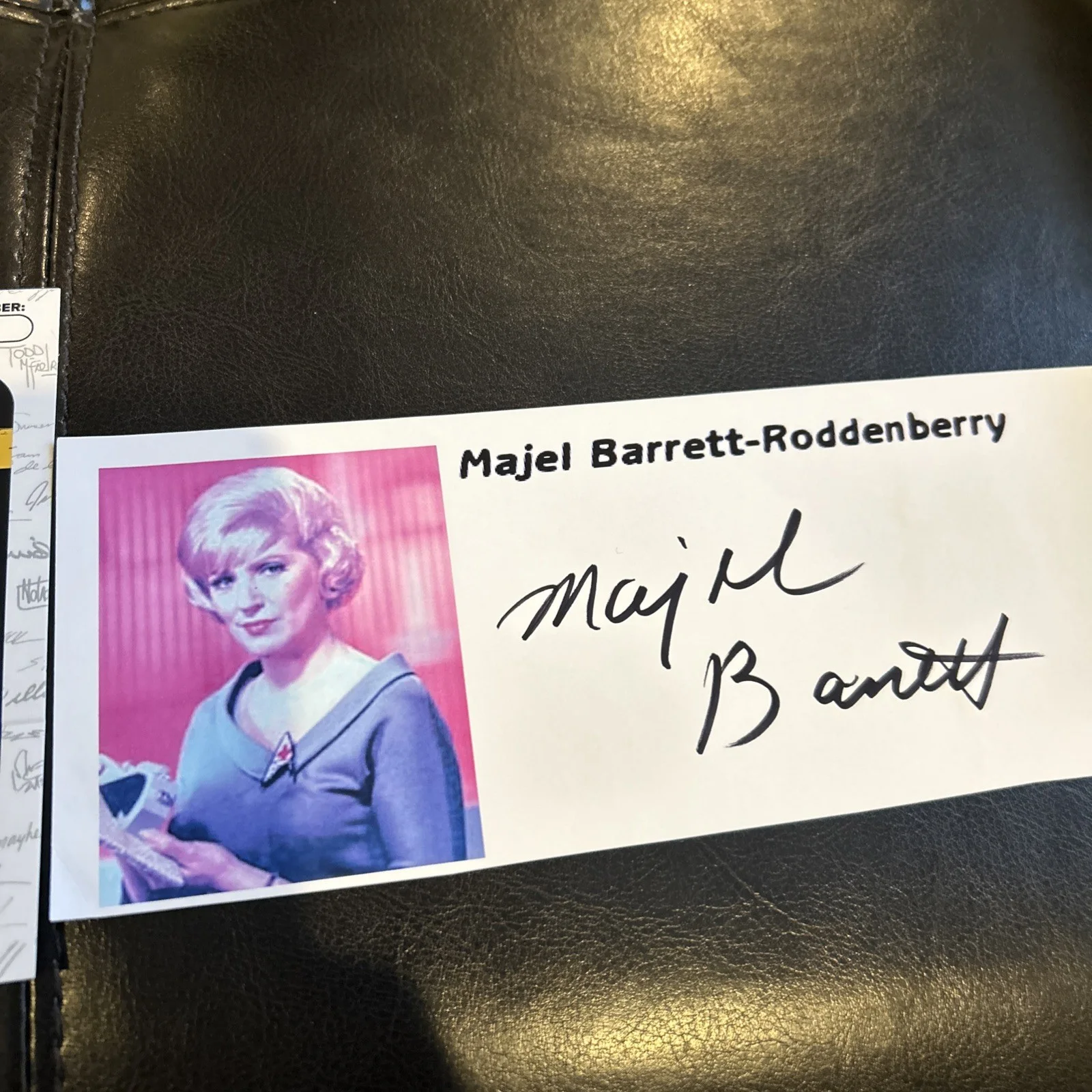 Majel Barrett — Majel Barrett 3x9 Signed Photo Star Trek TOS "Number One" JSA COA s761, image 2