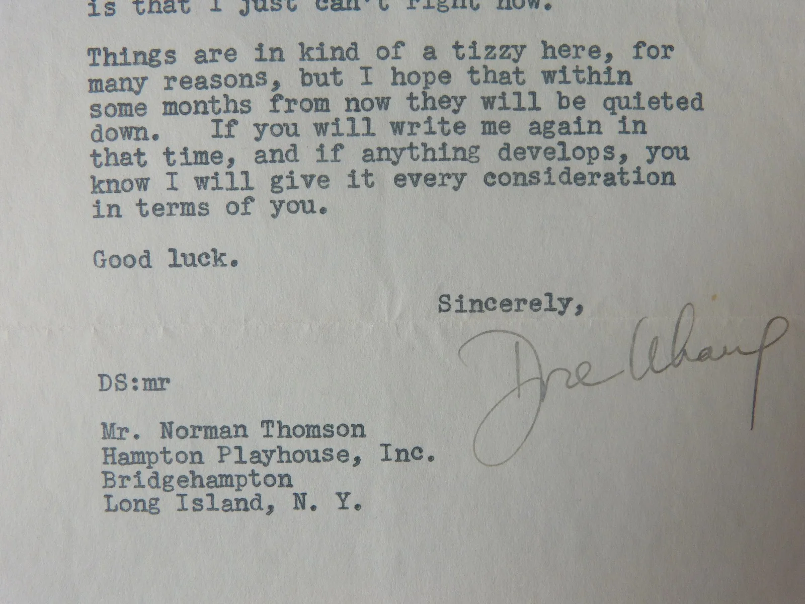 Dore Schary signed letter, August 12, 1947, RKO Radio Pictures./D, image 3