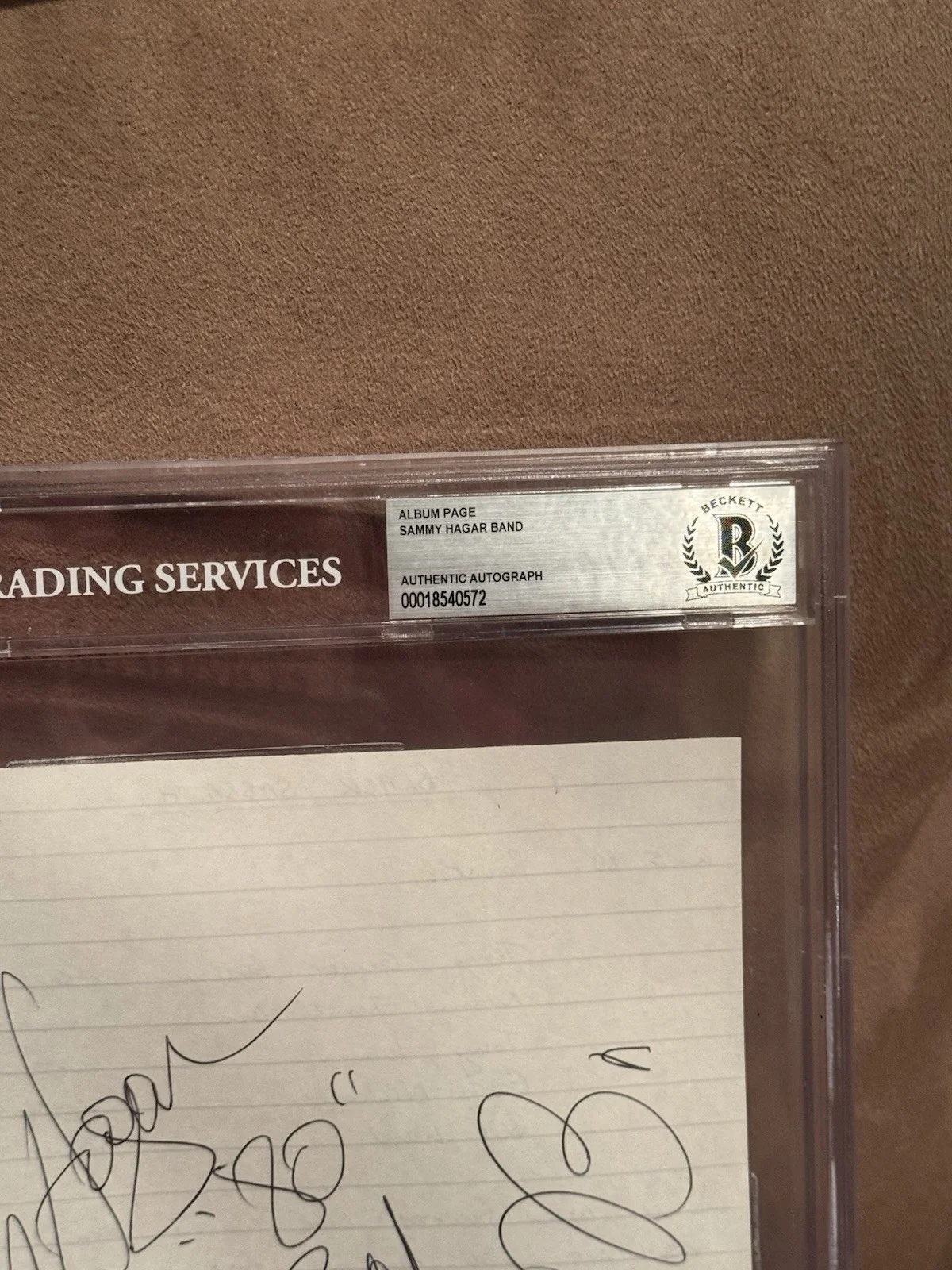 Sammy Hagar Band Signed Autographed Album Page Beckett Slabbed 1980, image 2