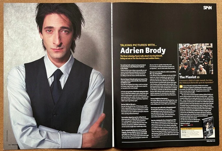 ADRIEN BRODY - 2003 full page UK magazine poster, image 2