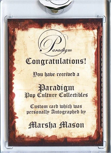 Marsha Mason — -DROP DEAD FRED- MARSHA MASON Signed/Autograph/Auto Certified Movie Trading Card, изображение 2