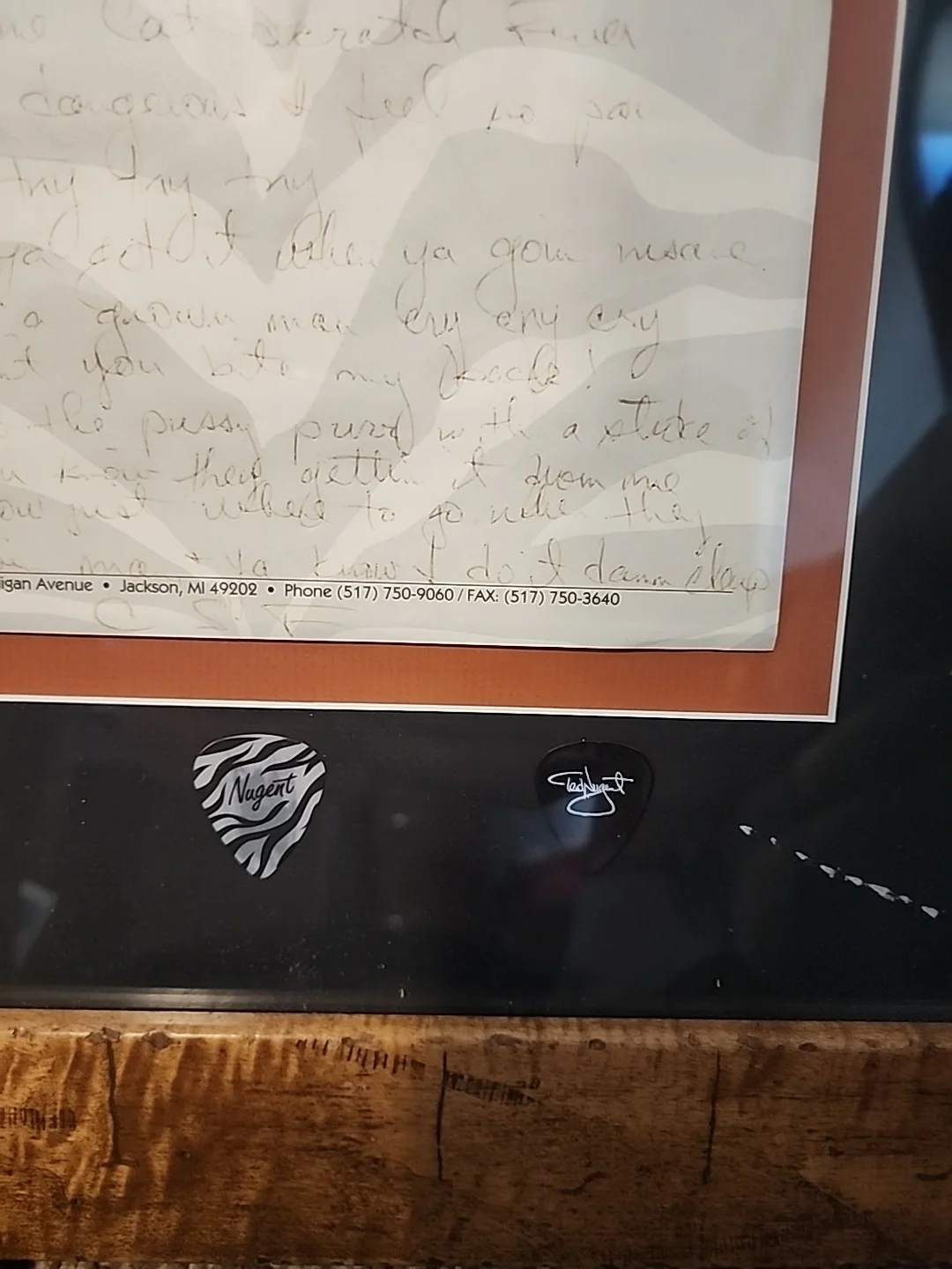 🎶 Ted Nugent Cat Scratch Fever Handwritten Lyrics Sheet Signed 🎶 COA, image 5