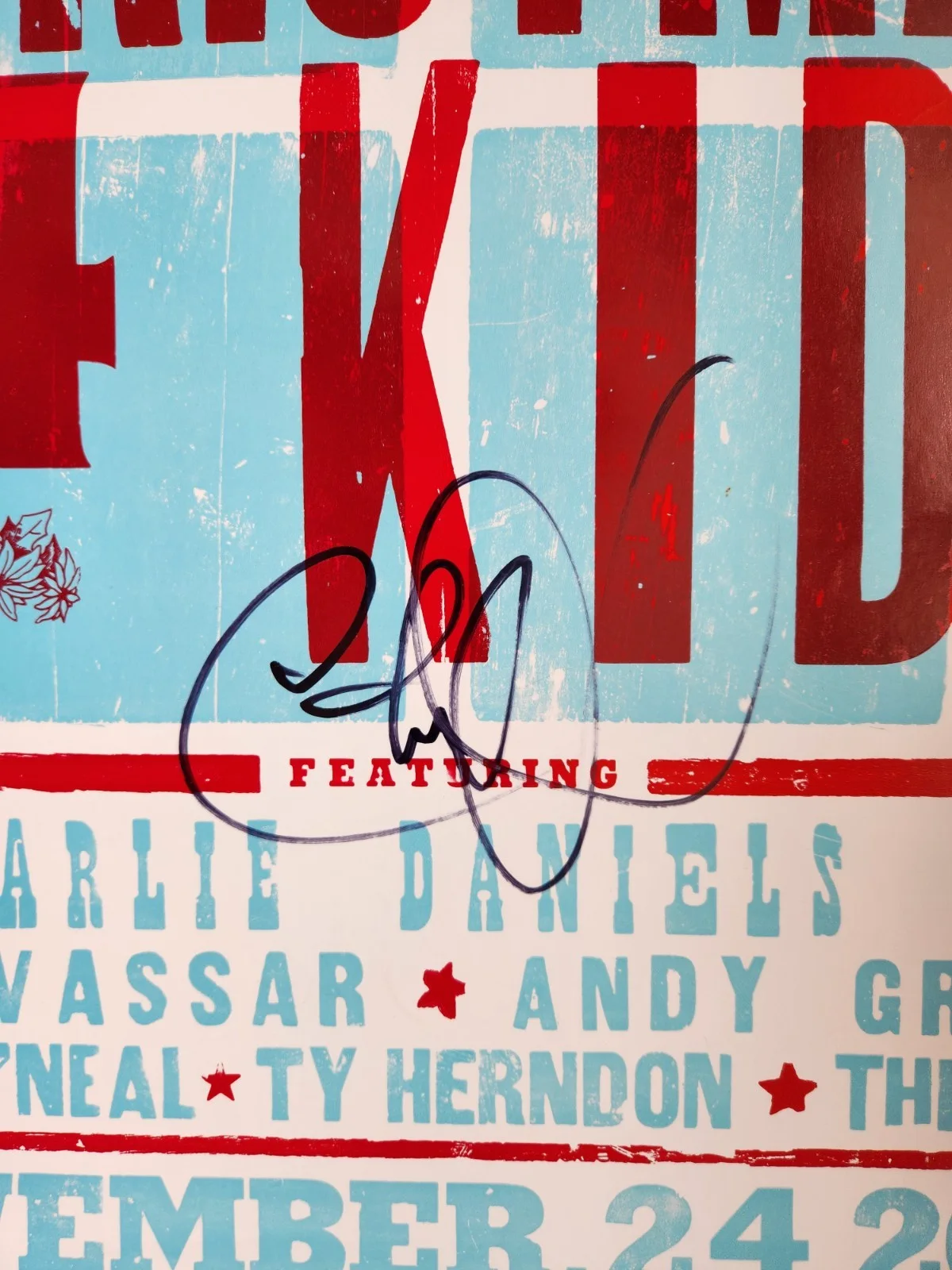 Charlie Daniels Autographed Poster 11/24/14 Ryman Nashville Hatch Print, изображение 2