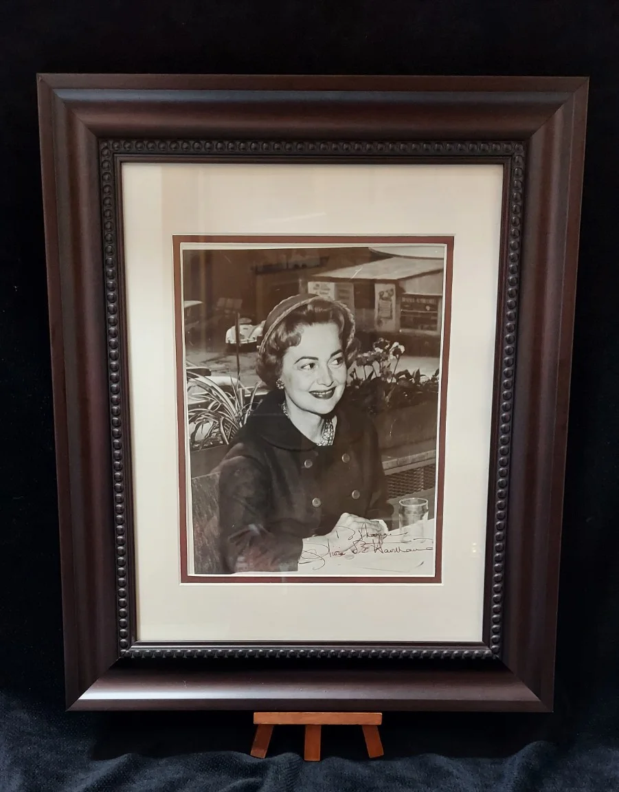 Olivia de Havilland — Olivia de Havilland Autographed Black & White Photo Framed and Matted