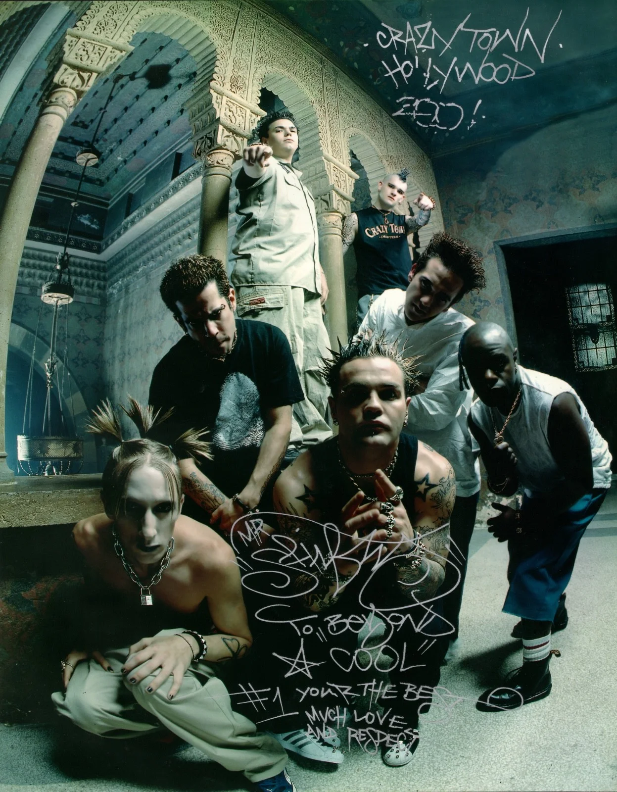 CRAZY TOWN BAND SIGNED 11X14 AUTOGRAPHED COLOR SHIFTY SHELLSHOCK HOLLYWOOD PHOTO, изображение 2