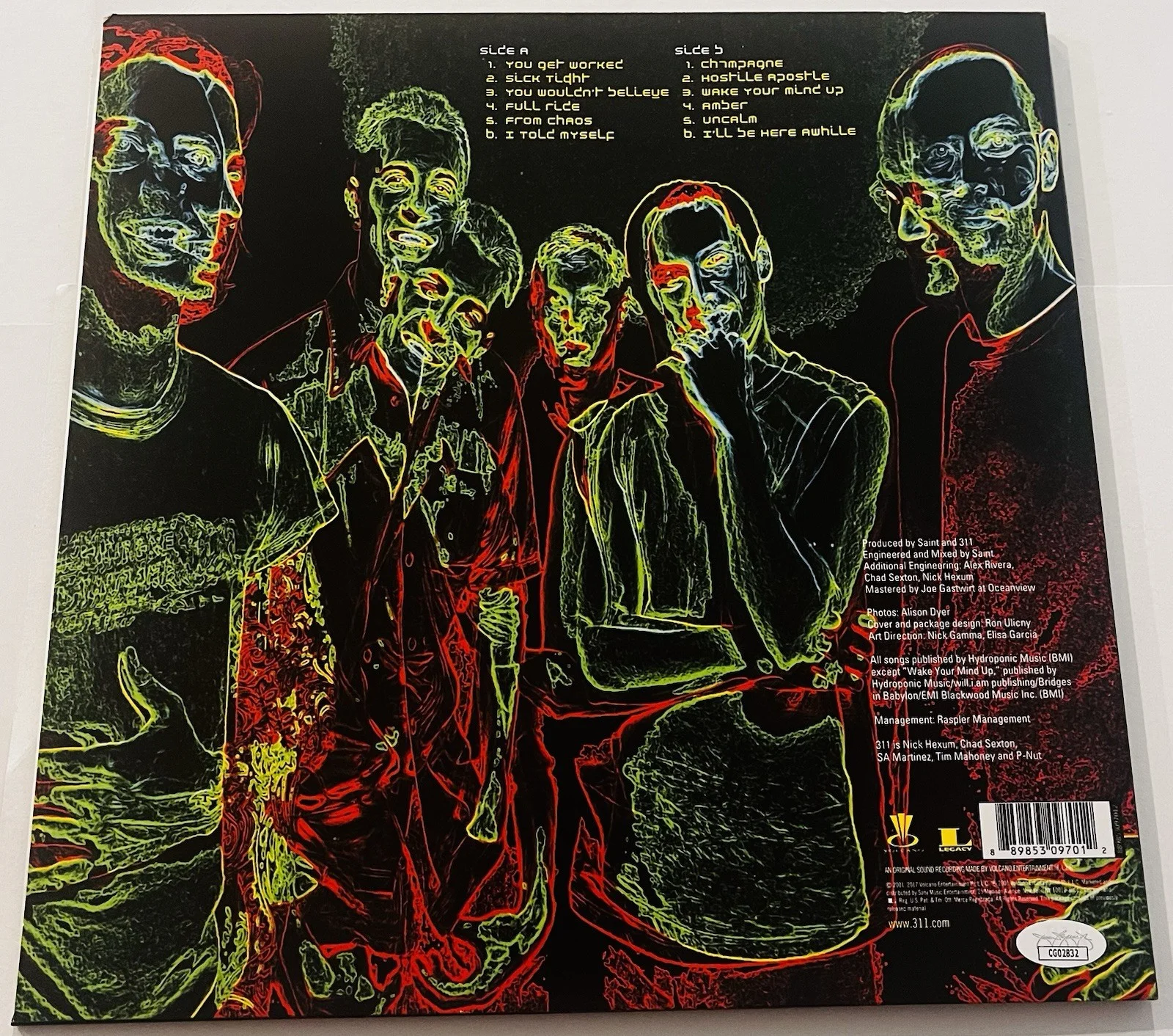 311 BAND SIGNED FROM CHAOS LP VINYL RECORD ALBUM NICK HEXUM TIM CHAD JSA COA, изображение 4
