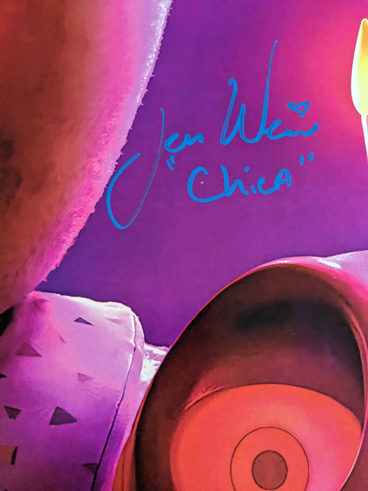Jess WEISS Signed 11x17 Photo Chica Five Nights at Freddy's FNAF JSA COA, изображение 2