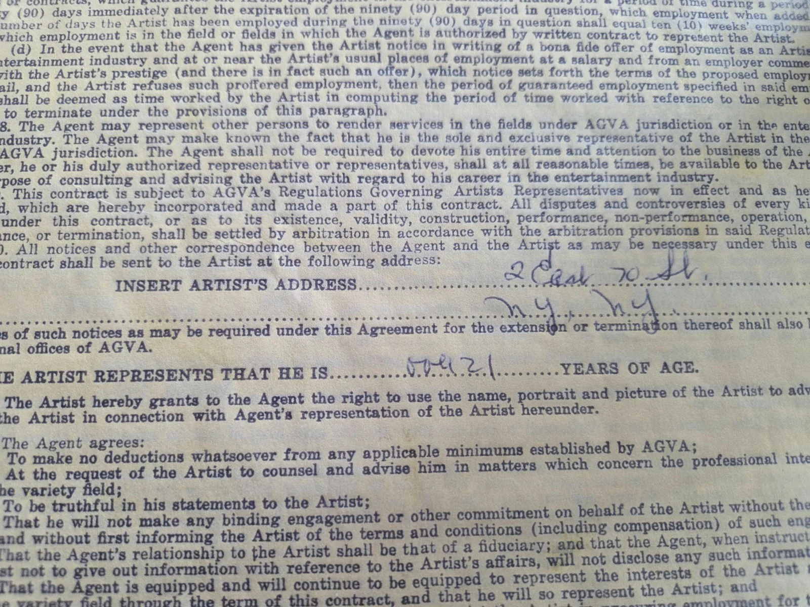 Joan Crawford — Joan Crawford's 1968 William Morris Agency Contract Signed Joan Crawford 68-71, image 4