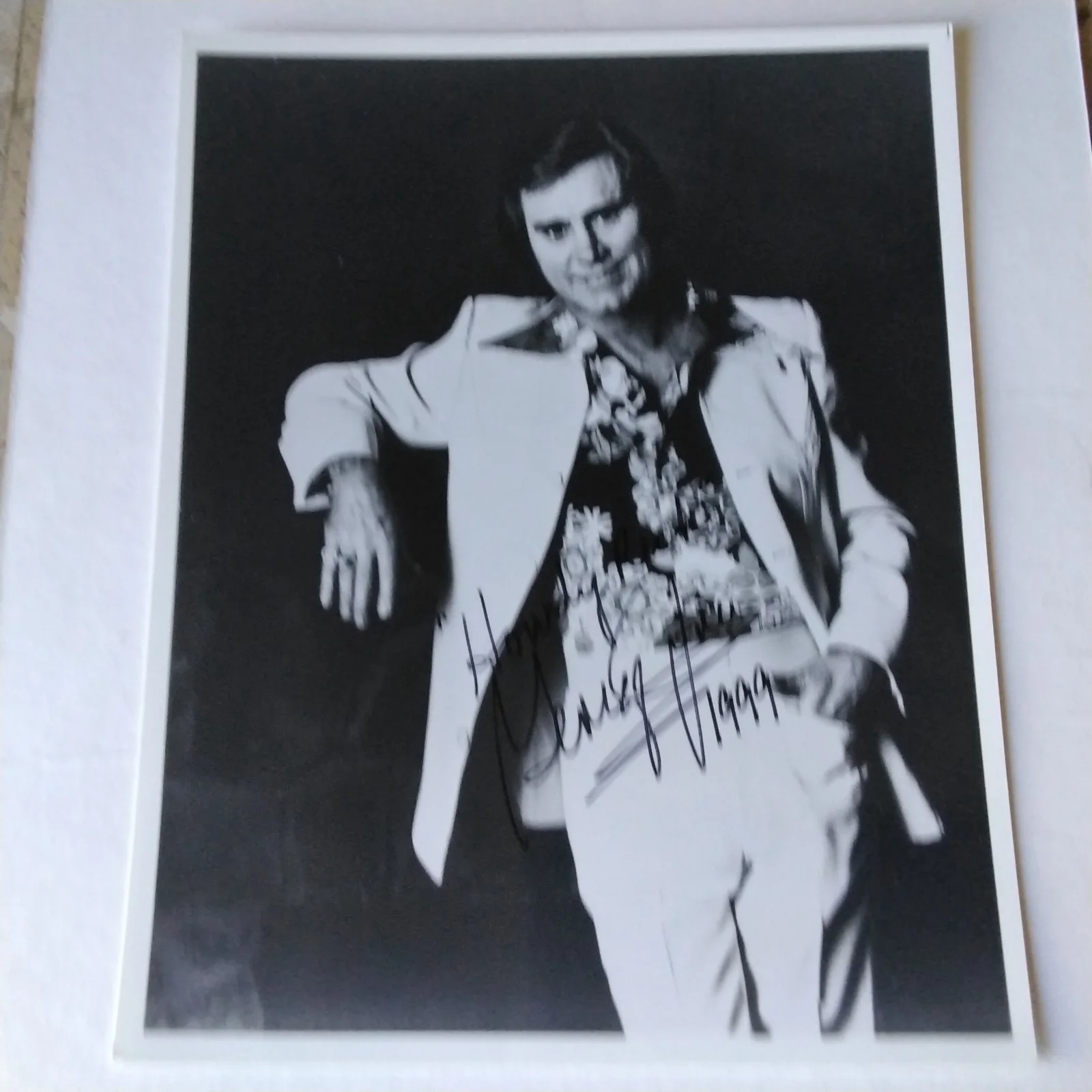 George Jones SIGNED Photo Singer White Lightning Tender Years Stopped Luv Tammy, image 2