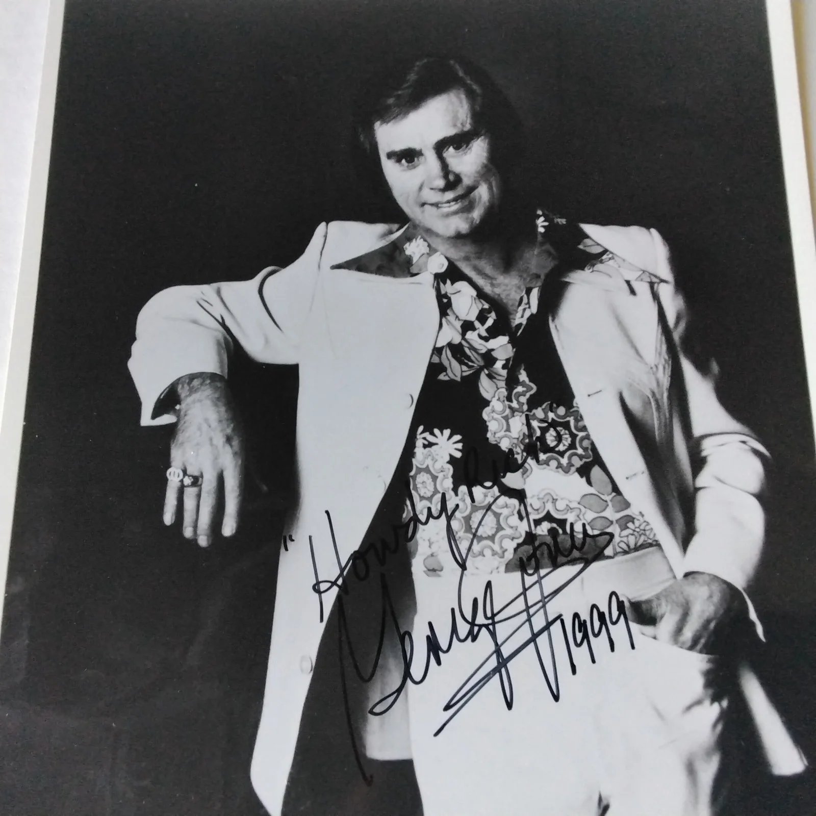 George Jones SIGNED Photo Singer White Lightning Tender Years Stopped Luv Tammy, image 3