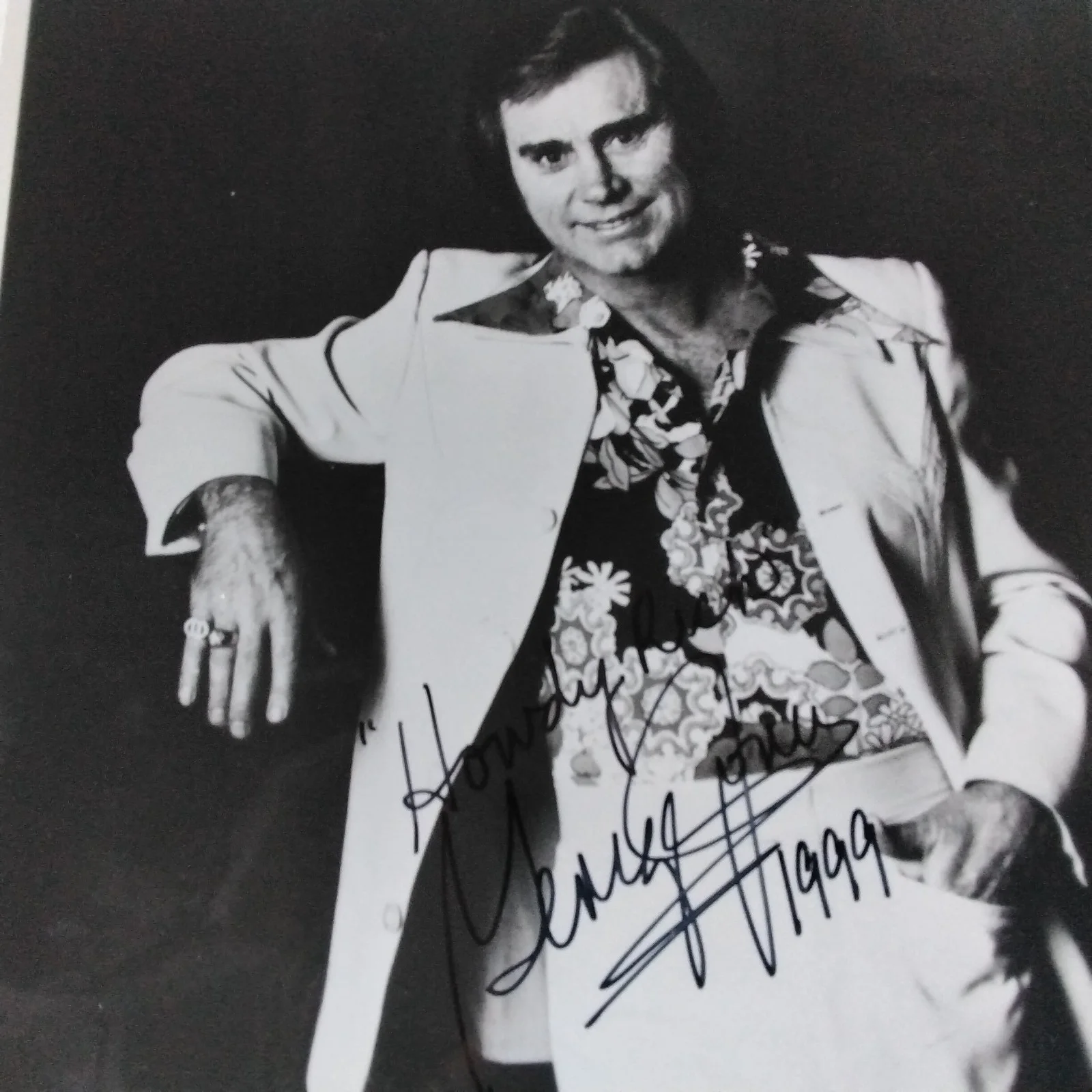 George Jones SIGNED Photo Singer White Lightning Tender Years Stopped Luv Tammy, image 4