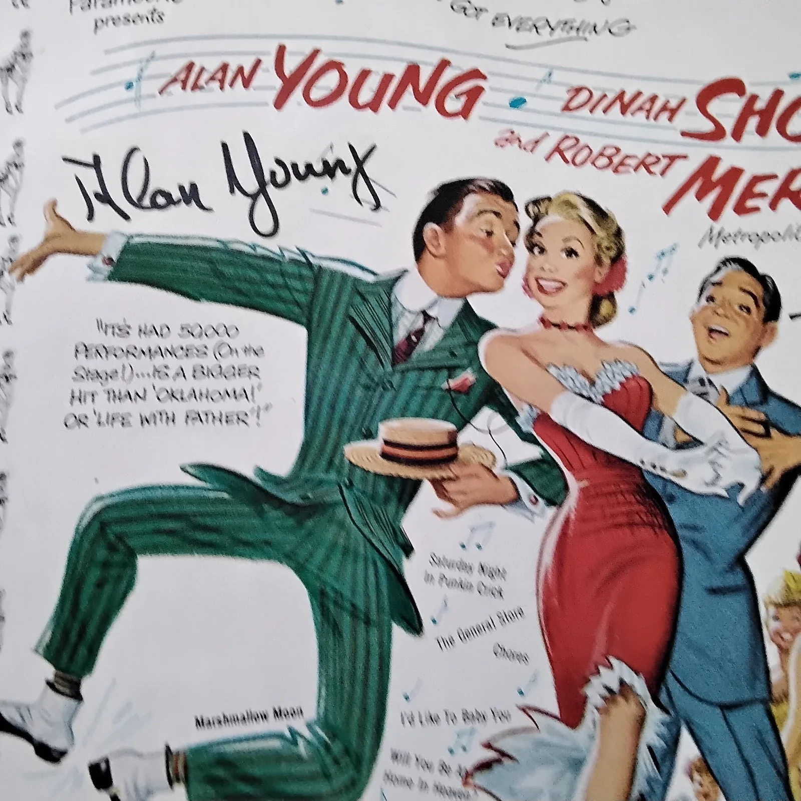 Alan Young SIGNED 1952 Movie Ad TV Movie Actor Mr Ed Aaron Slick Punkin Creek, изображение 3