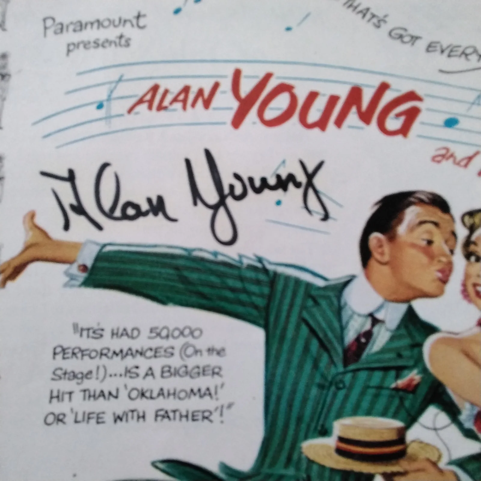 Alan Young SIGNED 1952 Movie Ad TV Movie Actor Mr Ed Aaron Slick Punkin Creek, изображение 4